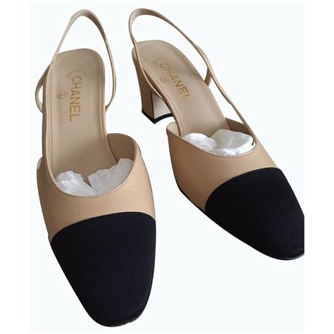 slingback chanel comprar|Chanel slingback beige.